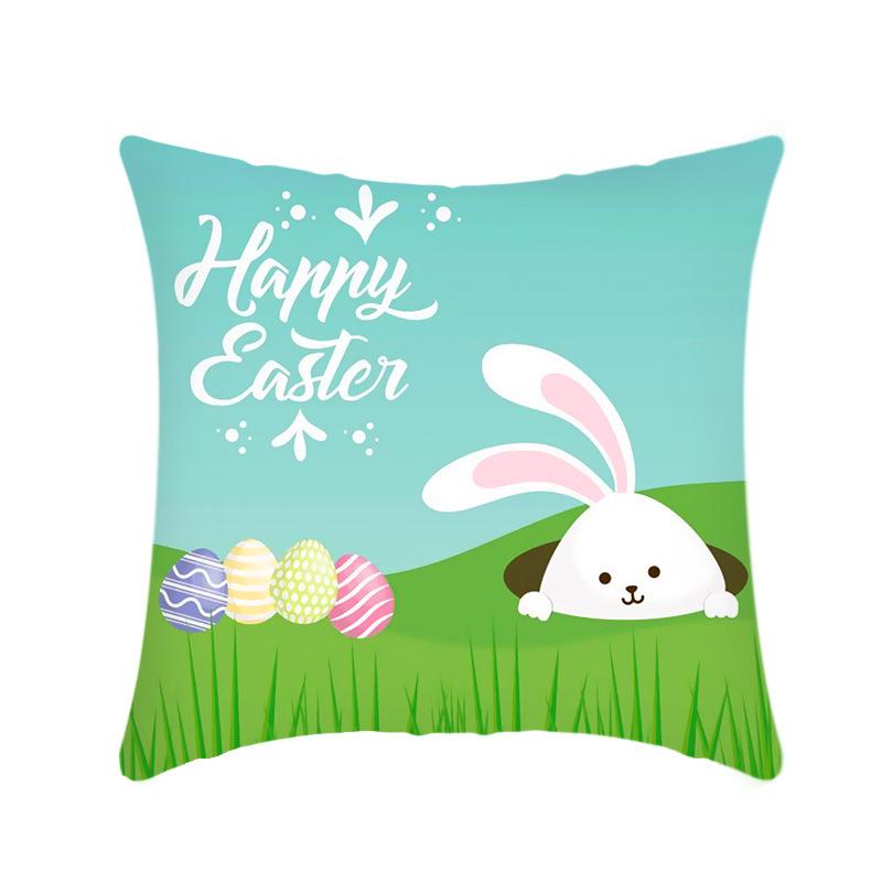 

Easter Pillowcase, Short Plush Digital Print, Holiday Sofa Cushion Cover, Easter Egg Rabbit Car Pillow Pillowcase Single side 45x45cm
