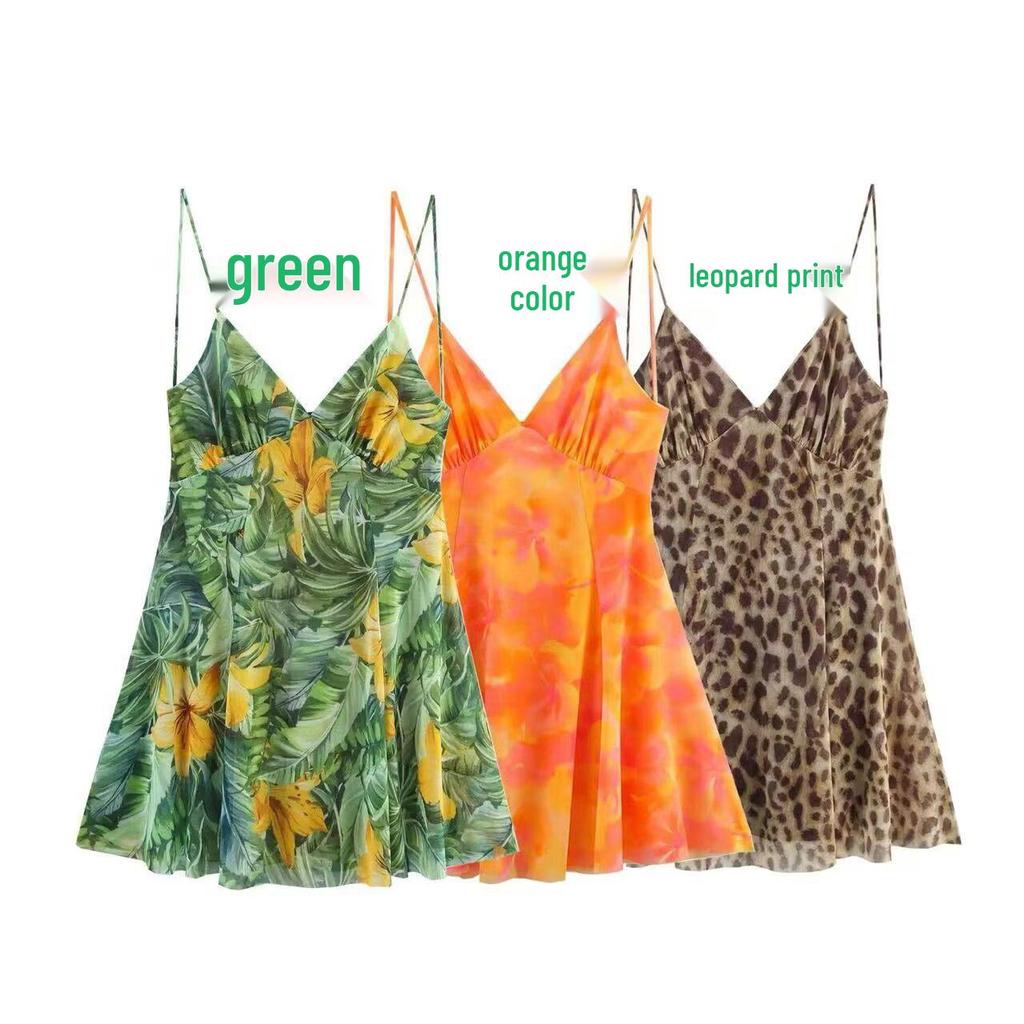 2025 Women's Summer Sexy Slim Fit Spaghetti Strap Backless Beach Dress