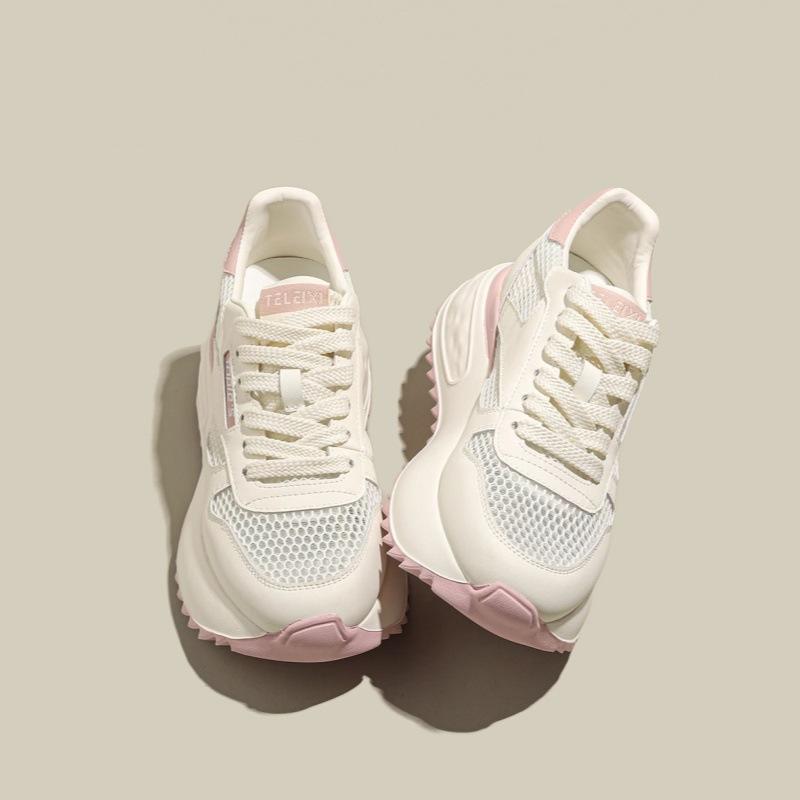 Mesh platform fashion Forrest Gump shoes women's 2025 spring new lightweight little white shoes versatile casual sports dad shoes