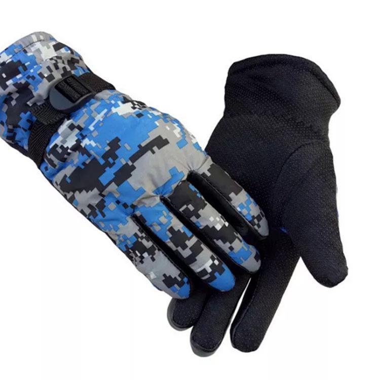 Camouflage Winter-Fahrradhandschuhe für Herren - Verdickt, Warm, Wasserdicht, Mit Samt
