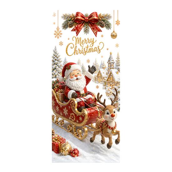 Decorative Stickers for Store Christmas Window Clings, Cute Snowman Santa Penguin Reindeer Durable Sunproof Glass Decal Glass, Reusable Holiday Static