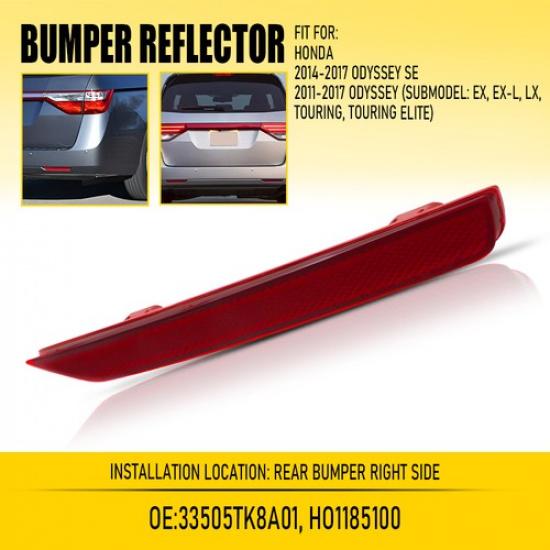 33505TK8A01 Bumper Passenger Rear Red Reflector For Honda 2011-2017 Odyssey