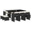 Vidaxl 11-Cz. Garden Furniture Set, With Cushions, Black PE Rattan