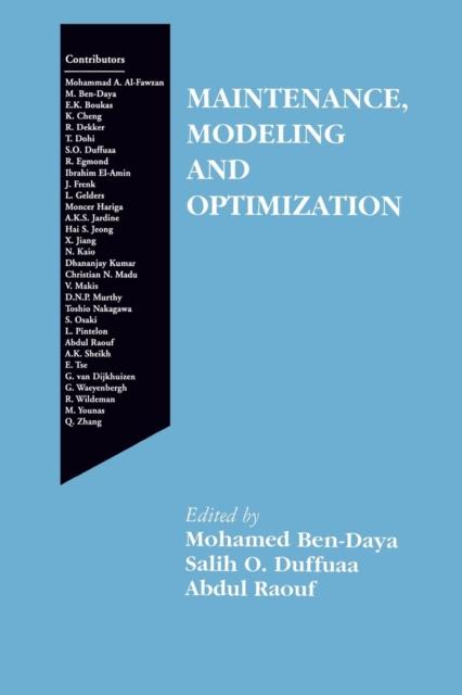 The Maintenance, Modeling and Optimization Book