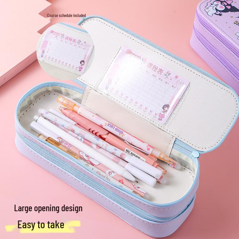 Double-Layer Cartoon Pencil Case - Kuromi, Cinnamoroll & My Melody for Boys and Girls