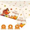 2 Pack Thanksgiving Tablecloths Disposable, Rectangle Thanksgiving Table Cover, Rectangle Vinyl Thanksgiving Turkey Tablecloth for Table Decor Party