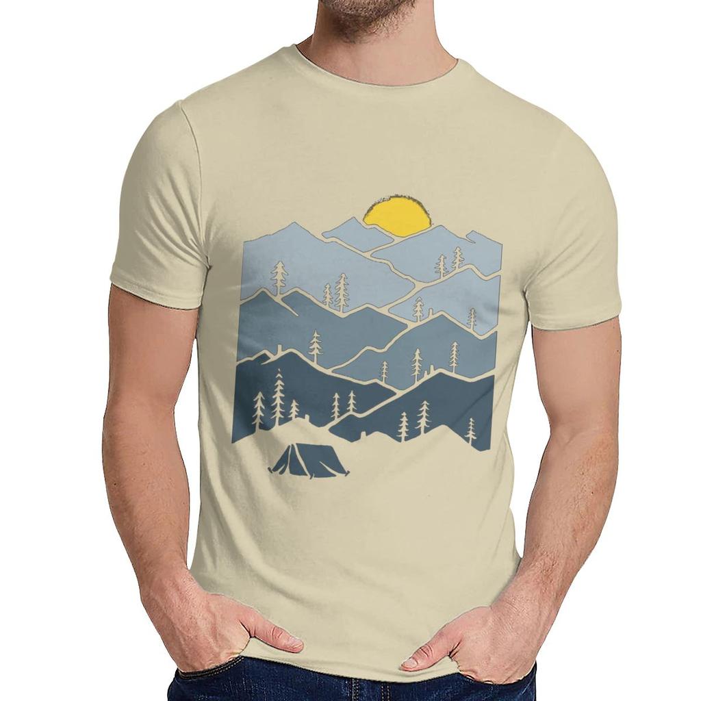 Hiking Moutain Hike Camping T Shirt Classic Round Neck Summer Casual Camiseta T Shirt