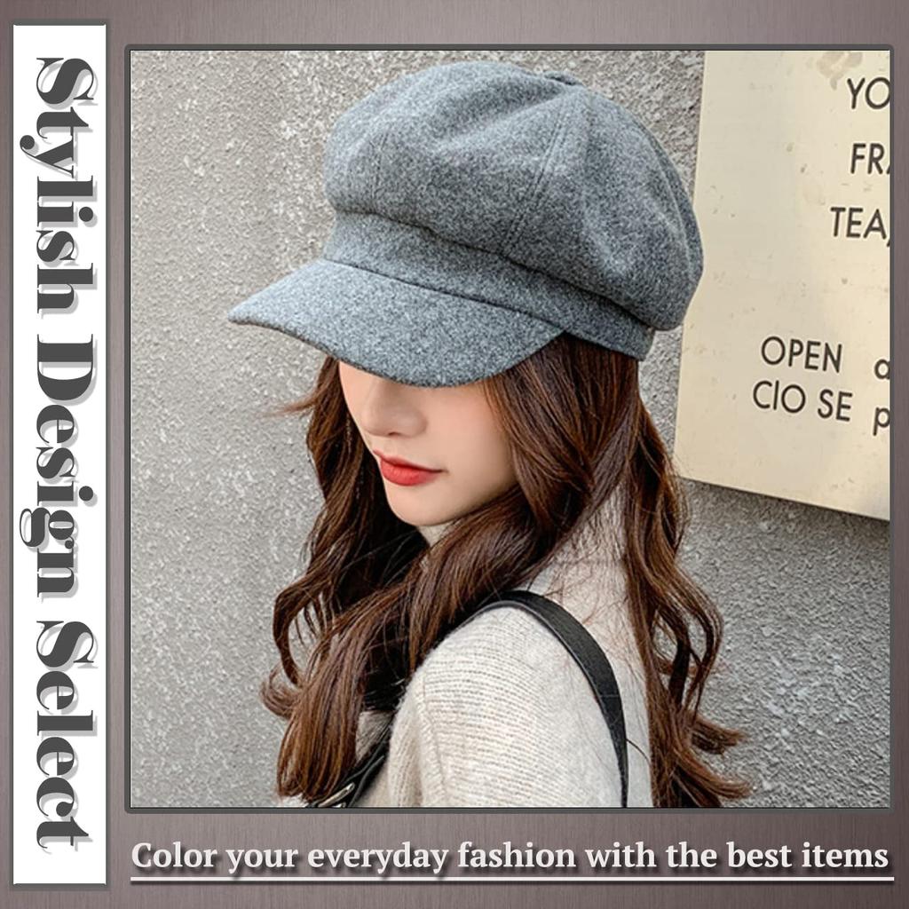 ONE LIMITATION Wool Casquette Cap Cute CP097 (One Limitation) Women's - Warm, Stylish, - (Yellow)