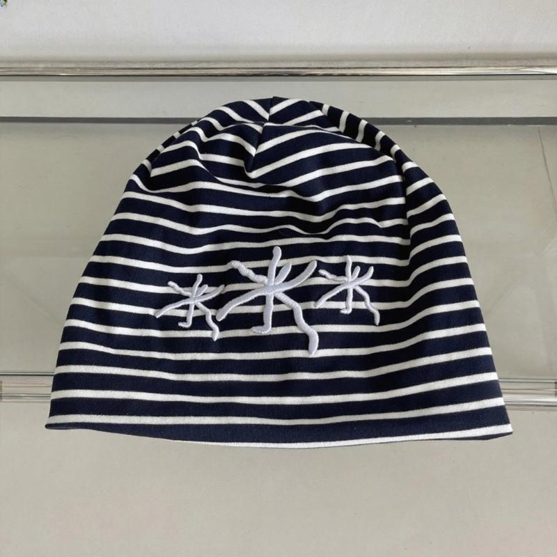Striping Embroidered Elastic Beanies Brimless Knitting Hat For Men Women And Kids Soft Stretchable Cap