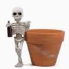 Miniature Skeleton Plant Pot Hugger Resin Halloween Garden Ornament Flowerpot Edge Hanger  Kids