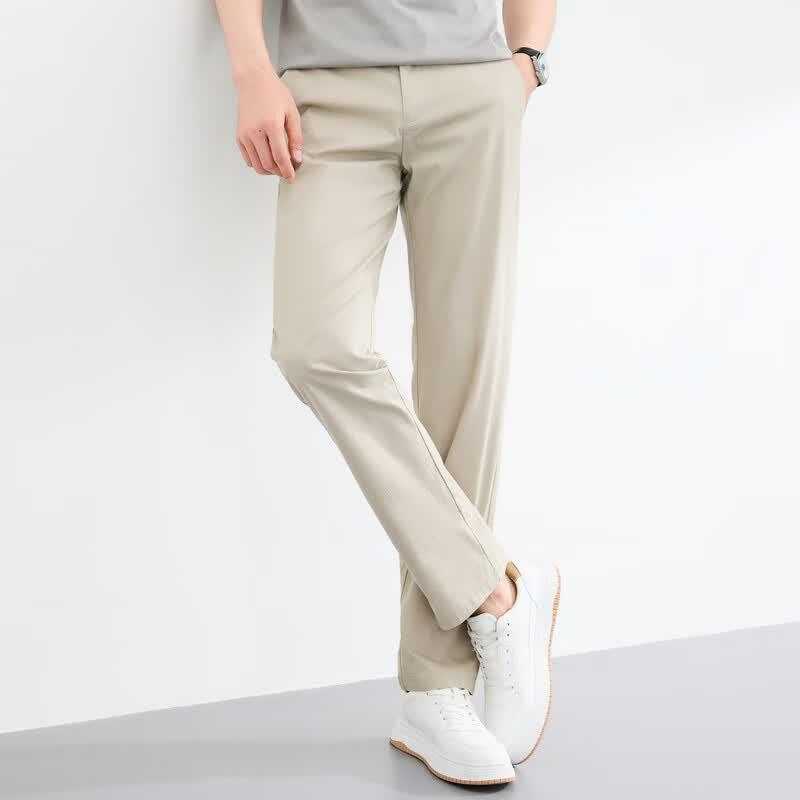 ROMON Men's Slim-Fit Straight-Leg Casual Pants