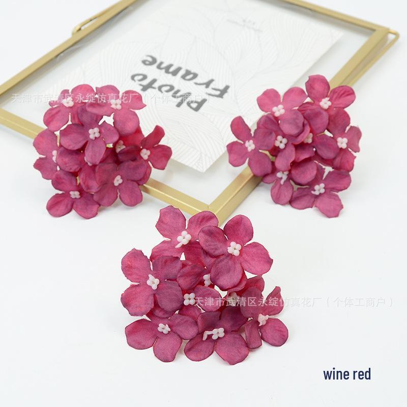 Заколка для волос с 9-лепестковым цветком гортензии и композиция в стиле бонсай в подарочной коробке