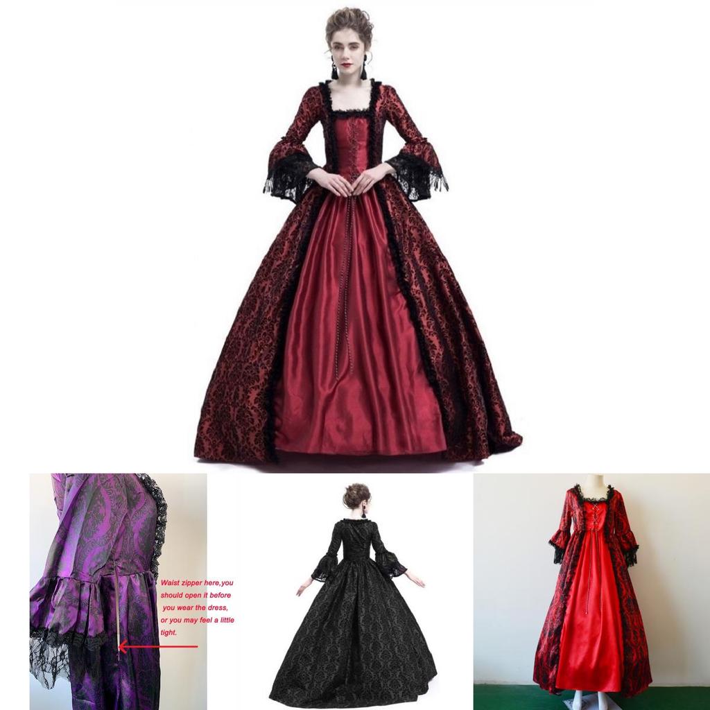 Exquisite Gothic Victorian Maxi Dress For Women With Lace Detailing