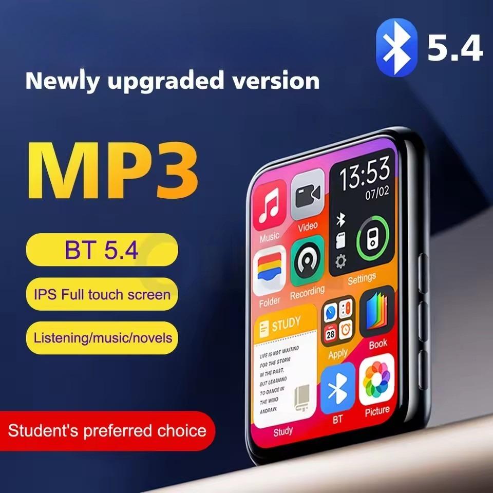 Nuevo Reproductor MP3 con Pantalla Táctil Bluetooth 5.4 Reproducción de Música HiFi sin Pérdida Altavoz Incorporado 32GB Soporte para Grabación E-Book