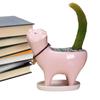 Gift Green Plant Decorative Cat Tail Flower Pot Cat-shaped Pot Decoration Crafts Desktop Ornament