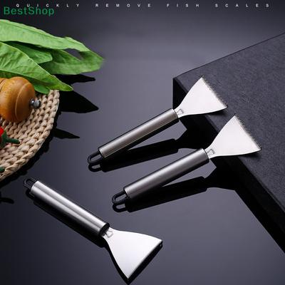 Stainless Steel Fish Scale Scraper With Hook,Seafood Fish Scales Remover,Multi-functional Cleaning Scraper Kitchen Gadget