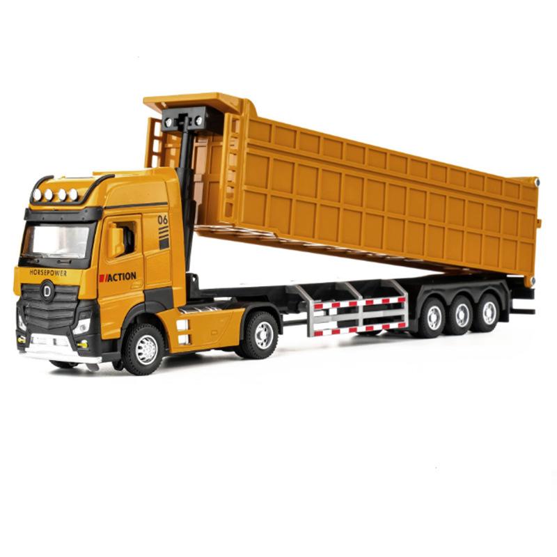 1/50 Stadt Schwerer Muldenkipper Modell Diecasts Metall Schlacke Kohlebergwerk Transportfahrzeuge Automodell Ton und Licht Kinderspielzeug Geschenk orange