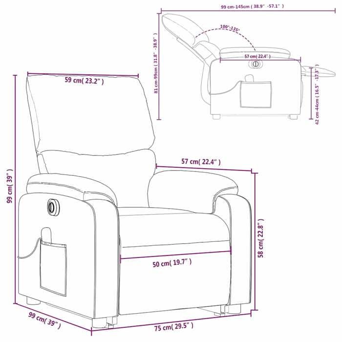 VidaXL Electric Massage Recliner Armchair Black Faux Leather 3204907