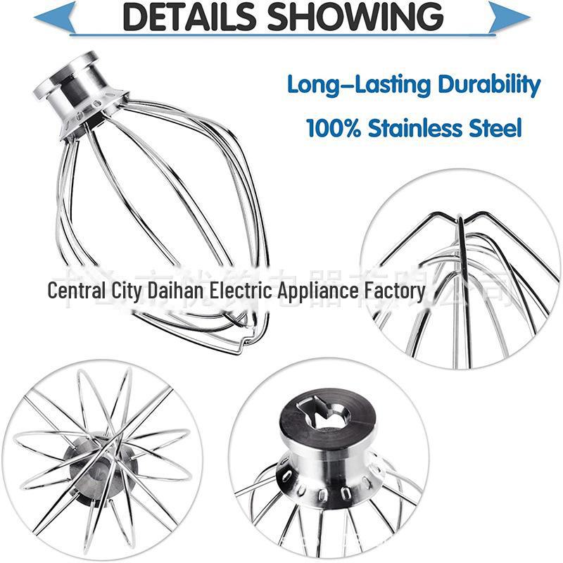 6QT Stainless Steel Wire Whip for KitchenAid Vertical Mixer