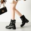 British Style Trouser Tube Boots Temperament Short Boots 2025 Autumn and Winter New Thin Fashion Versatile Belt Buckle Martin Boots