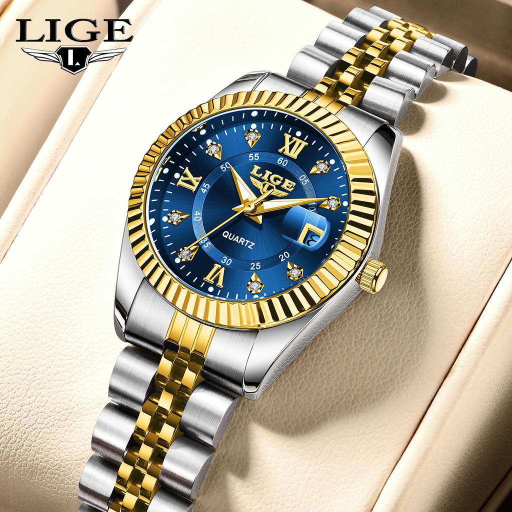 Women Diamond Watches Top Brand Luxury Women's Bracelet Watch Simple Round Waterproof Luminous Quartz Wristwatch