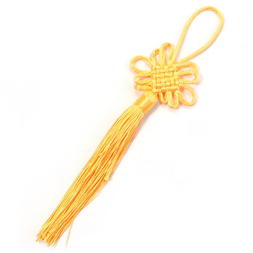 

10pcs 21cm Chinese Knot Tassel Colorful Silk Fringe Tassel Trim For New Year Gifts Spring Festival Home Decoration Accessories жовтий
