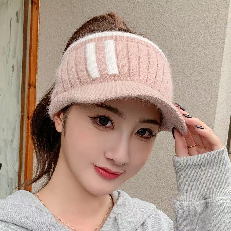 Women's Fashion Empty Top Woolen Hat - Perfect for Autumn and Winter, Knitted Warmth, Stylish Design, Breathable Comfort, Versatile Matching