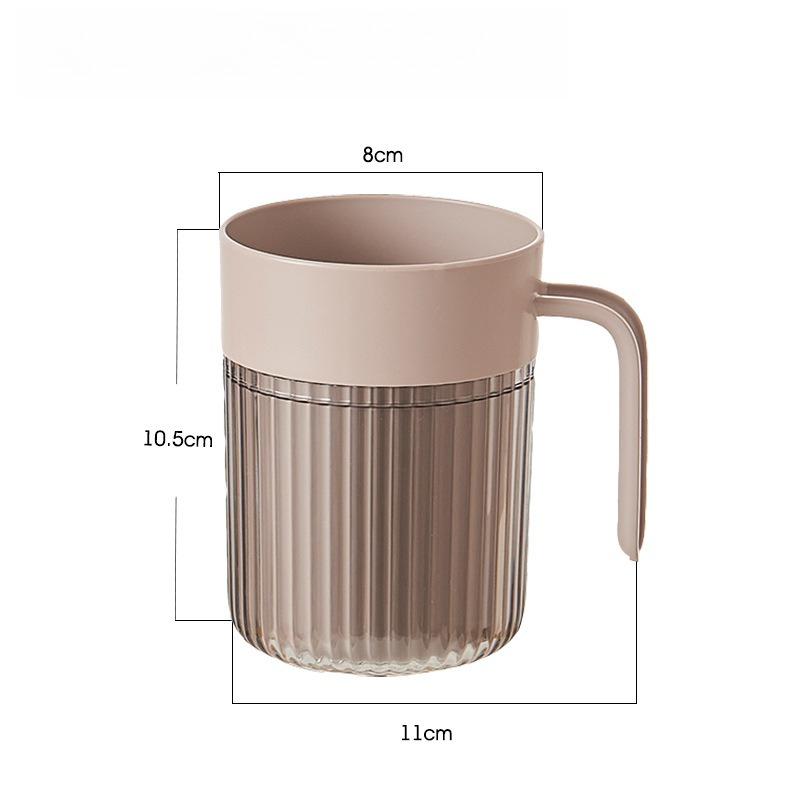 Light Luxury Tooth Cup Premium Sense Set Tooth Brushing Cup Plastic Transparent Tooth Cylinder with Handle Bathroom