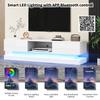TV Stand with LED 160cm - 2 Drawers and 1 Open Compartment - Suitable for 60" TV - White