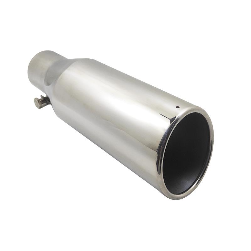 Silver Stainless Steel Car Exhaust Muffler Tailpipe (6.4cm Diameter)