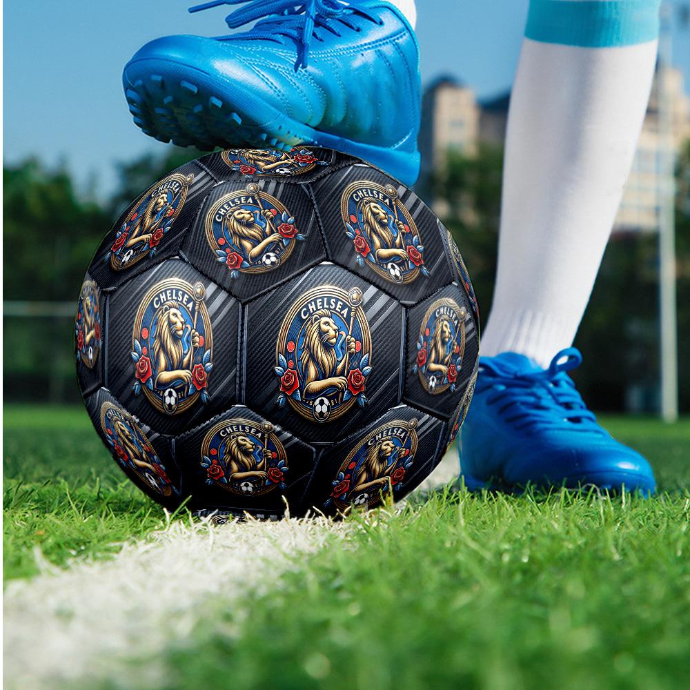 Chelsea FC Thema Fußball Ball Größe 5 Fußball Ball Weiche Haptik Professioneller Trainingsfußball für Outdoor-Sportarten
