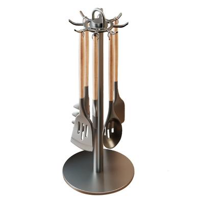 Movable Storage Holder 8 Hooks Kitchenware Rack  Kitchen Organizer