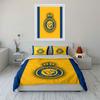 Logo des Fußballvereins Al Nassr. Bettwäsche-Sets Bettbezug-Sets Bettbezüge Kissenbezüge(1* Bettbezug 2* Kissenbezüge ohne Bettdecke)