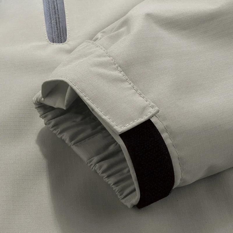 Kurtki wodoodporne casualowe dla mężczyzn z kapturem i oddychającymi płaszczami męskie wiosenne jesienne odzież wierzchnia wiatrówka turystyczna płaszcz przeciwdeszczowy plus size