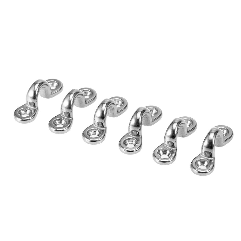 6Pcs Kayak Pad Eyes Stainless Steel Tie Down Deck Loops Shock Cord Fastening Gear Replacement Kit