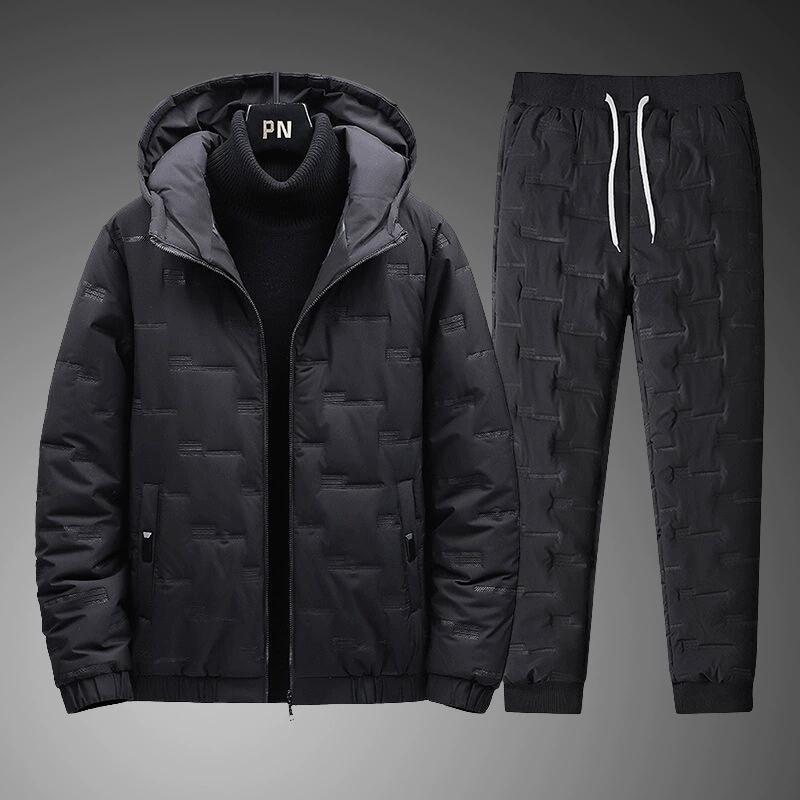 Winter Thick Cotton-padded Jacket Men's Jacket Tide Brand Cotton-padded Jacket Sports Padded Jacket Suit To Keep Warm Two-piece Men
