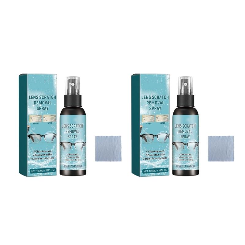 Eyeglass Lens Cleaner 100ml Lens Scratch Removal Spray Cloth Maintenance Dirt Oil Remover for Sunglasses Screen Repair 1