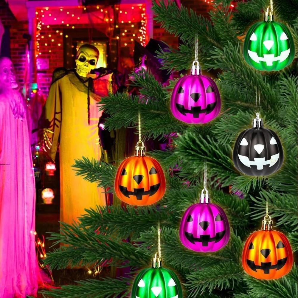 12PCS/20PCS Matte Colored Pumpkin Ornaments Lightweight Holiday Decoration Tree Window