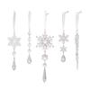 Beautiful Acrylic 5pcs Transparent Christmas Hanging Ornaments With Lifelike Snowflake Icicles For Festive Adornment Tree