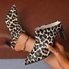 Fashion 2025 New Fashion Luxury Leopard Women Sandals Leather Casual Shoes Hoof Heels  Pointed Toe Ankle Slipper Big Size 42