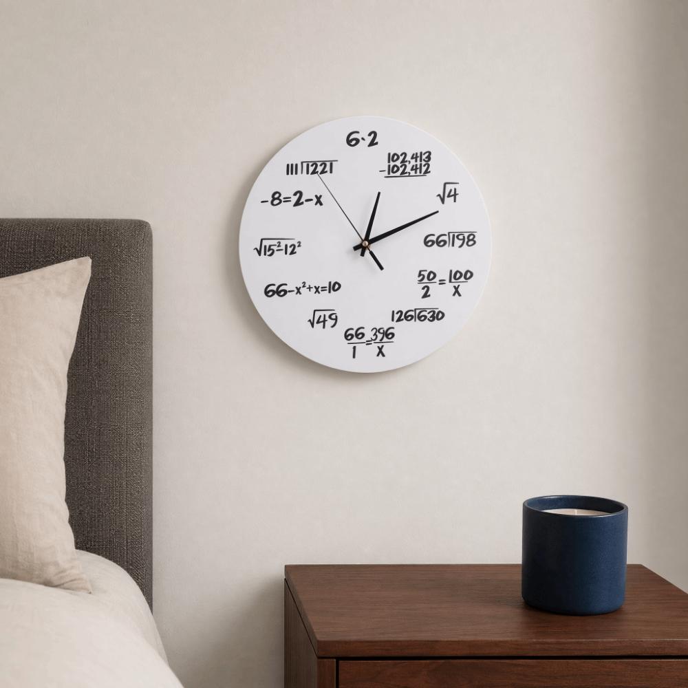 White No Tick Indoor Wall Timepiece Home Room Mounted Pointer Clock Kitchen Interior Ornament