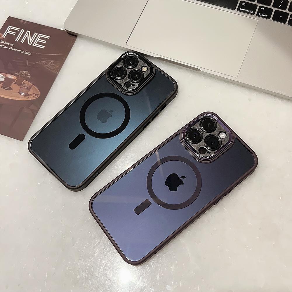 Applicable To IPhone16 Apple 14promax Mobile Phone Case Magnetically Absorbs New 13 High End 11 Metal Lens 12 Trend