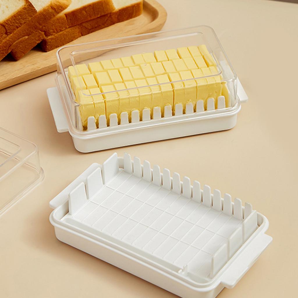 Butter Cutter Box with Lid Plastic Butter Dish Longer Freshness Butter Sealing Storage Container