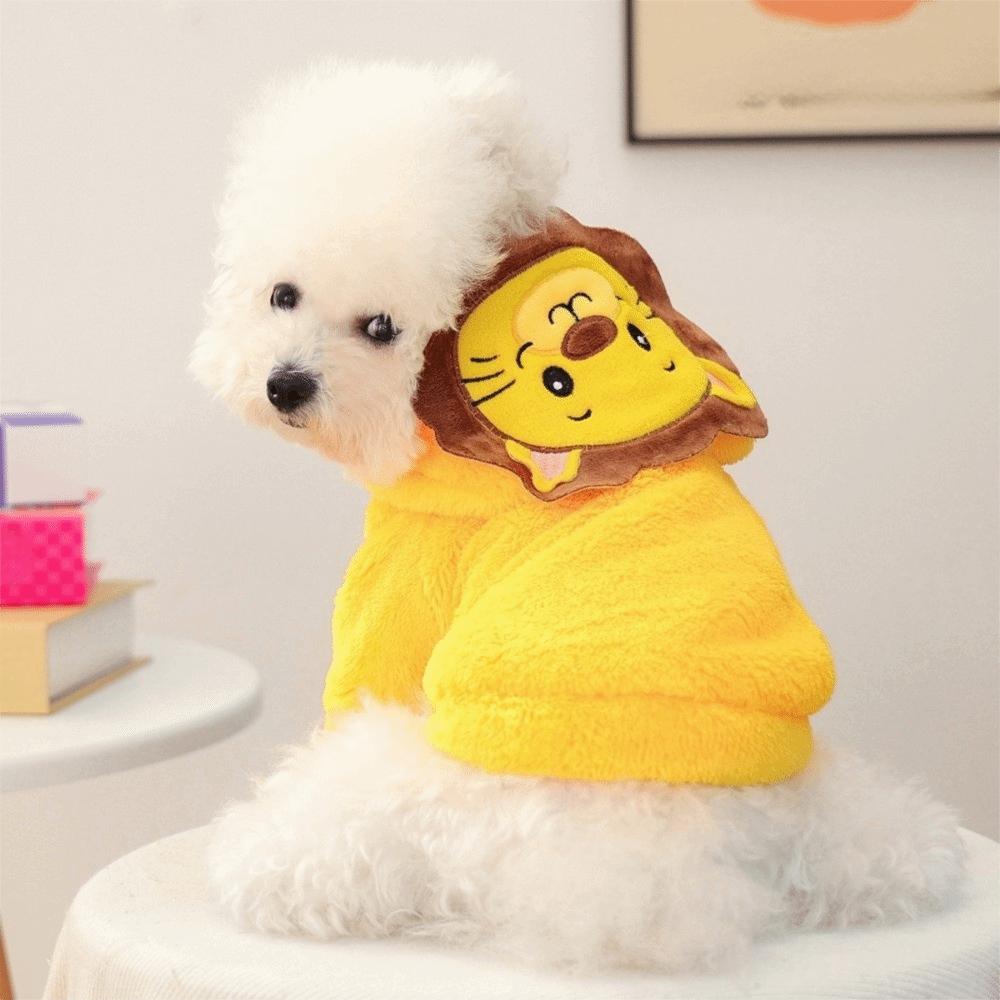 Soft Dog Lion Costume Animal Pattern Pet Transformation Costume Dog Jumpsuits  Autumn Winter