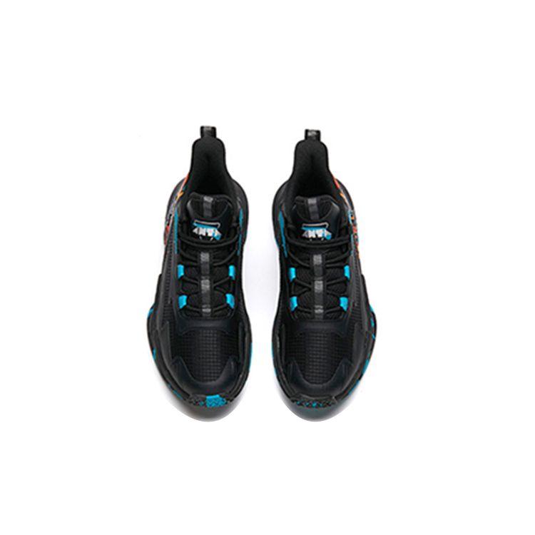 Anta Shock Absorbing Non-Slip Wear-Resistant Breathable Sports Casual Shoes Kids Sneakers Black Blue 312211115A-1