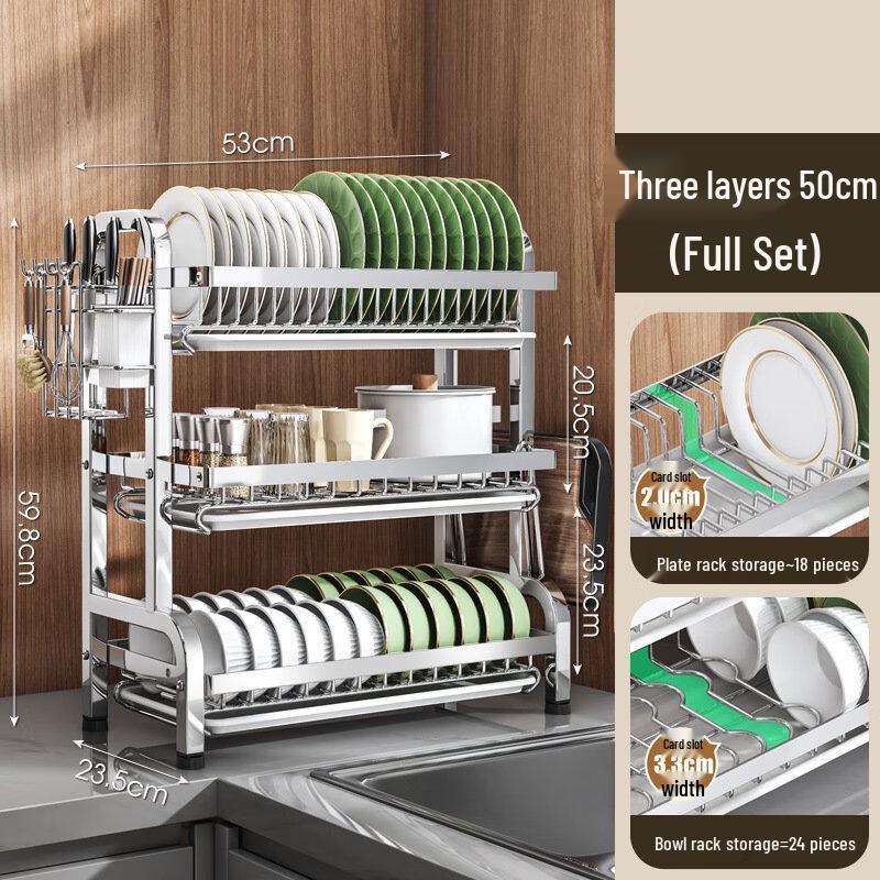 ZISIZ 3-Tier Kitchen Dish Drying Rack