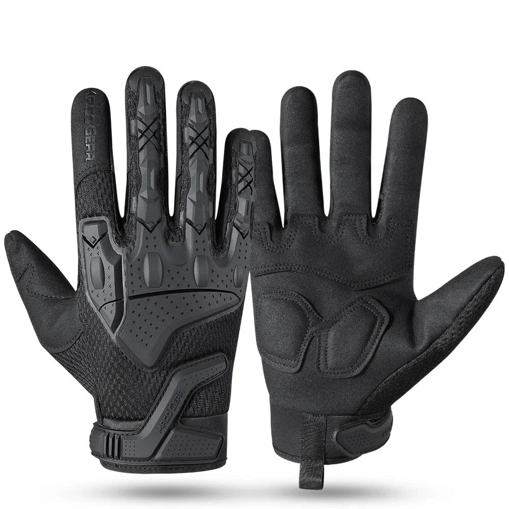 Men Gloves Touch Screen Sports Outdoor Hiking Cycling Hunting Riding Bike Rubber Protective Gear Non-slip Black Men