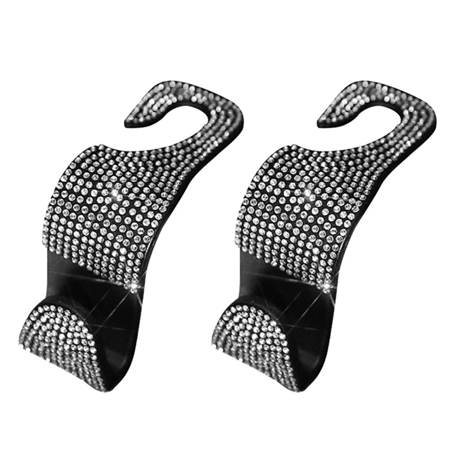 

2шт блестящий хрустальный камень скрытые крючки для спинки автомобильного сиденья, вешалка для транспортных средств белый