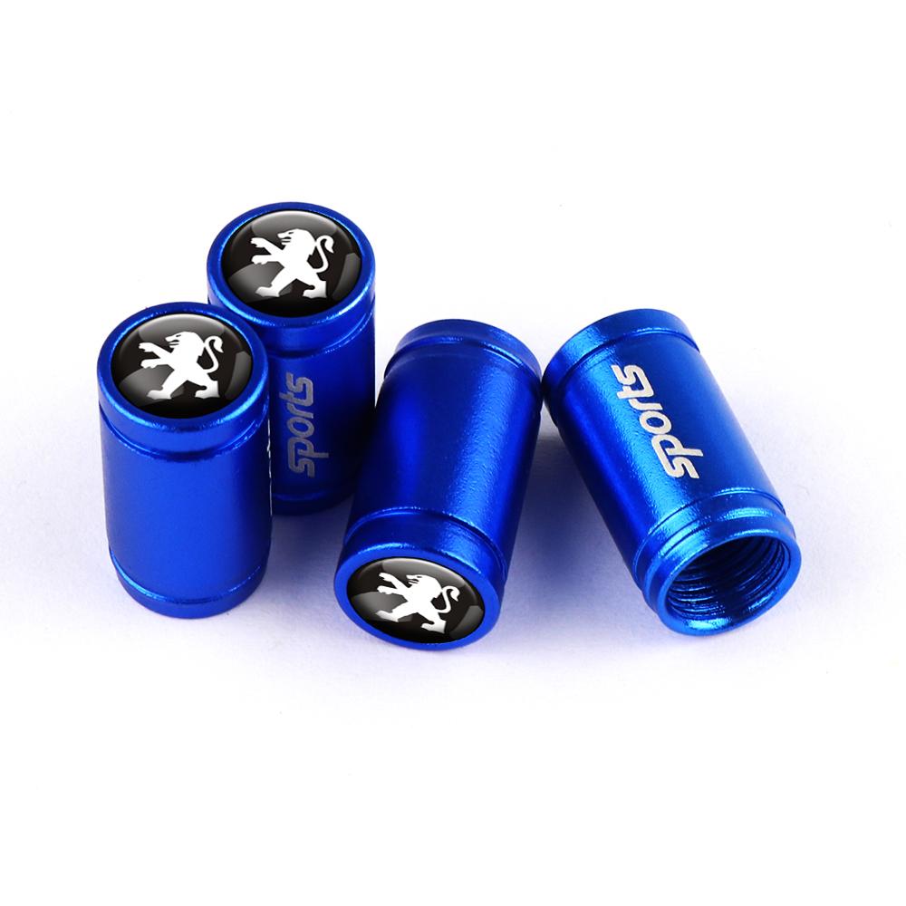 2026 Hot Car Sticker 4PCS Car Wheel Tire Valve Caps Auto Tyre Air Stem Cover Accessories For PEUGEOT 107 206 2008 4008 108 207 2