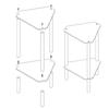 Acrylic Coffee Table Clear Multipurpose Furniture Sturdy Side Table Transparent Desk Polygonal Shape Bedroom Nightstand